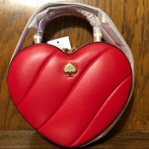 NWT-Kate Spade-Love Shack-Quilted 3D Heart❤️Crossbody-Ruby Red-$399